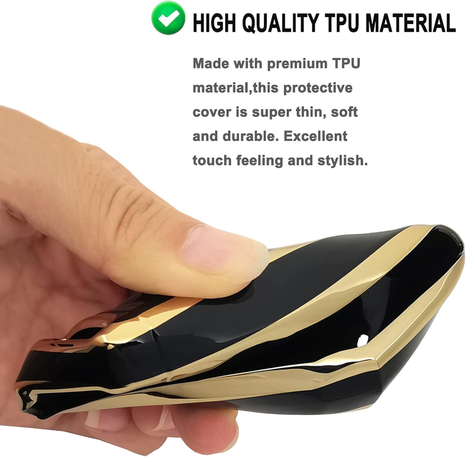 Funda para llavero para RAM 1500 2019-2020, protector de piel, accesorios de funda de entrada sin llave (negro)