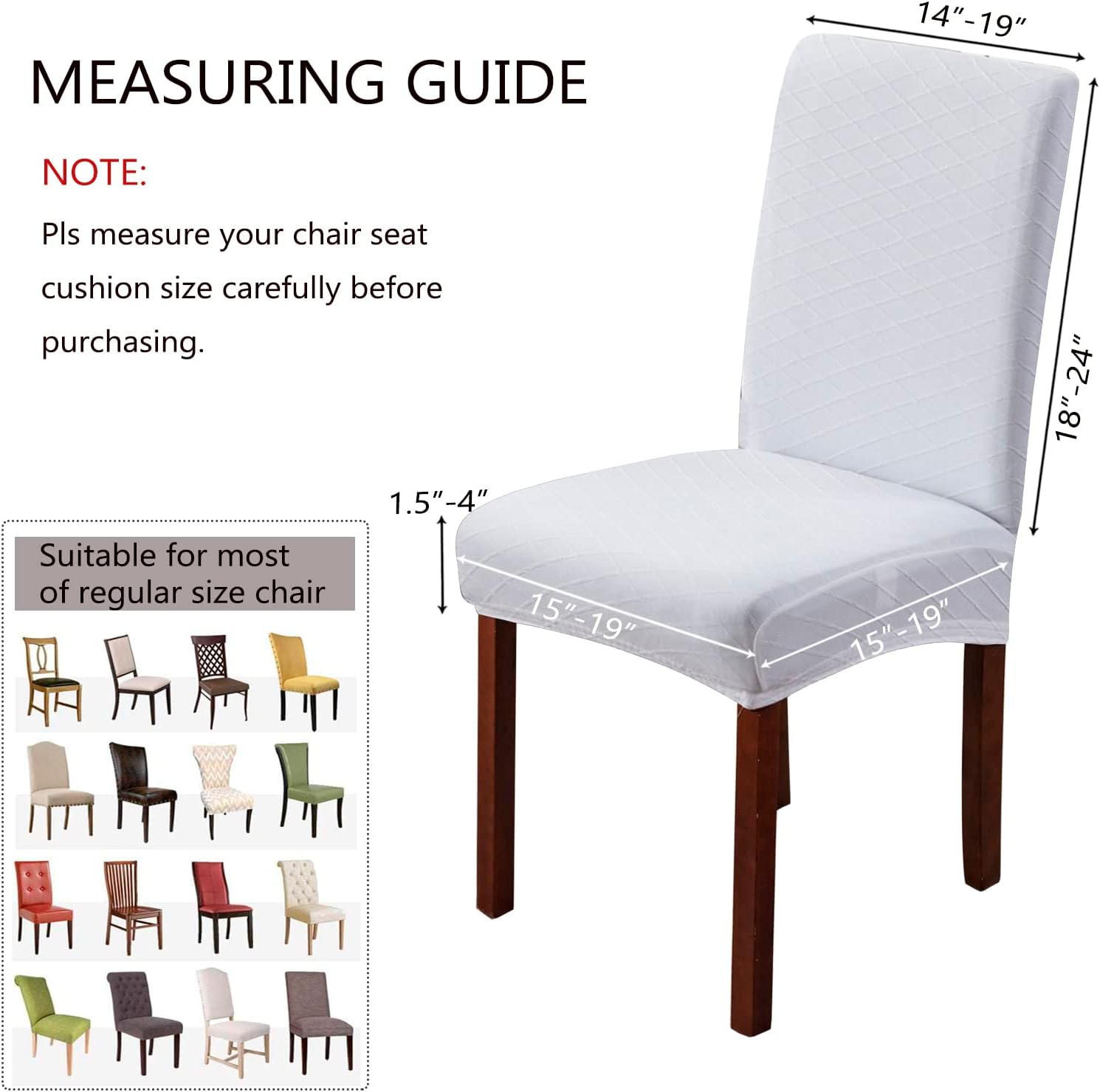 XUANZYANG Paquete de 2 fundas protectoras para sillas de comedor, elásticas, impermeables, extraíbles, lavables, para hotel, comedor, ceremonia,