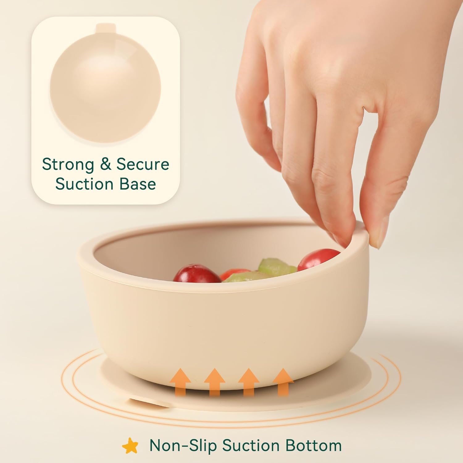 Yoofoss Cuencos para bebés con ventosa, cuencos para niños pequeños con tapas, juego de alimentación 100% de silicona, incluye 2 paquetes de