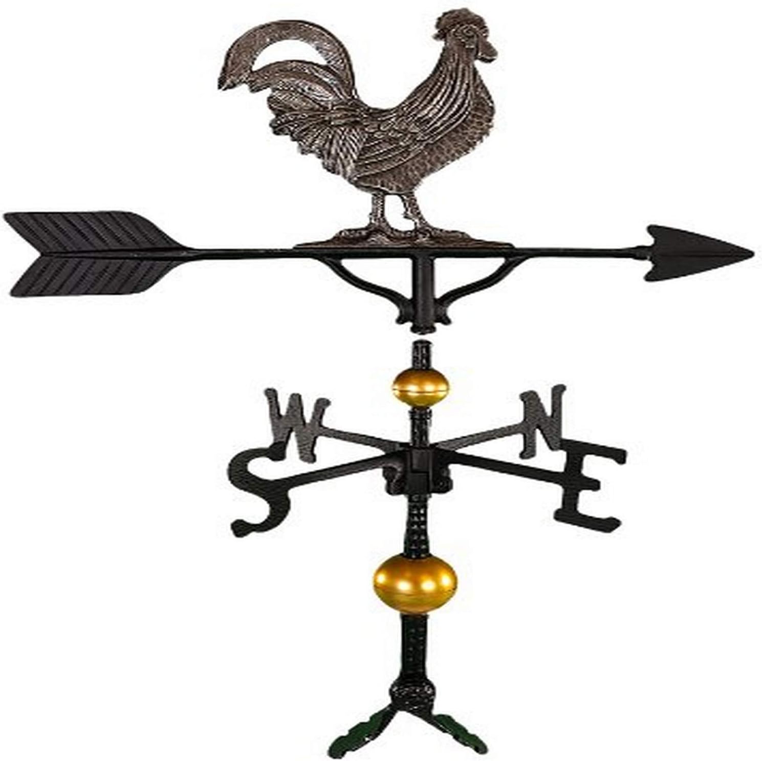 Veleta de lujo de 32 pulgadas con adorno de gallo de hierro sueco