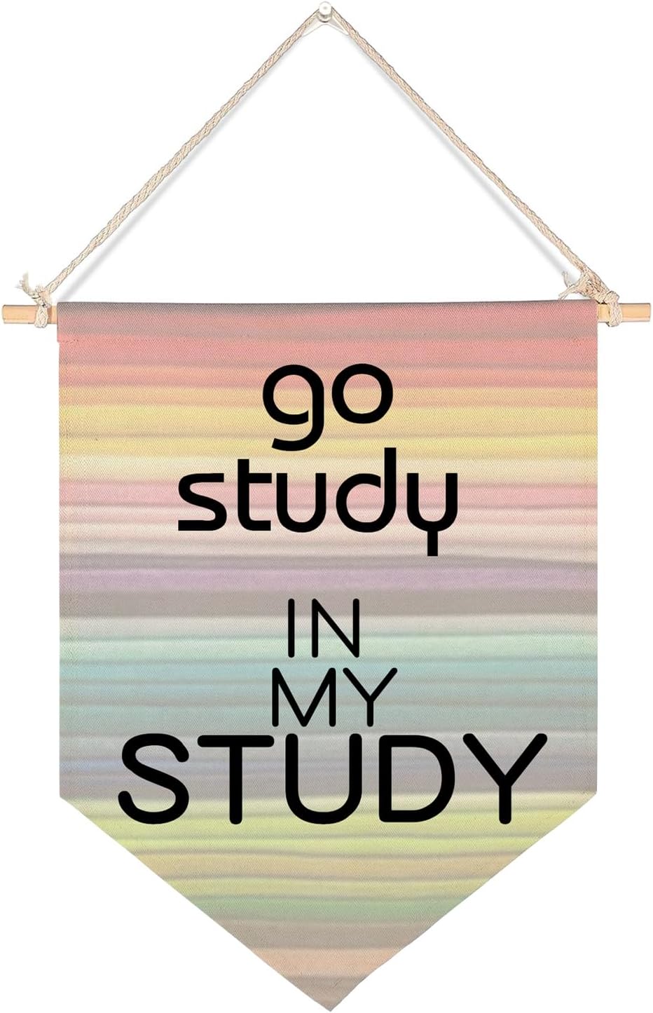 Decoración para el aula, póster decorativo con texto en inglés Go Study in My Study, banderín colgante para puerta, cartel colorido con citas