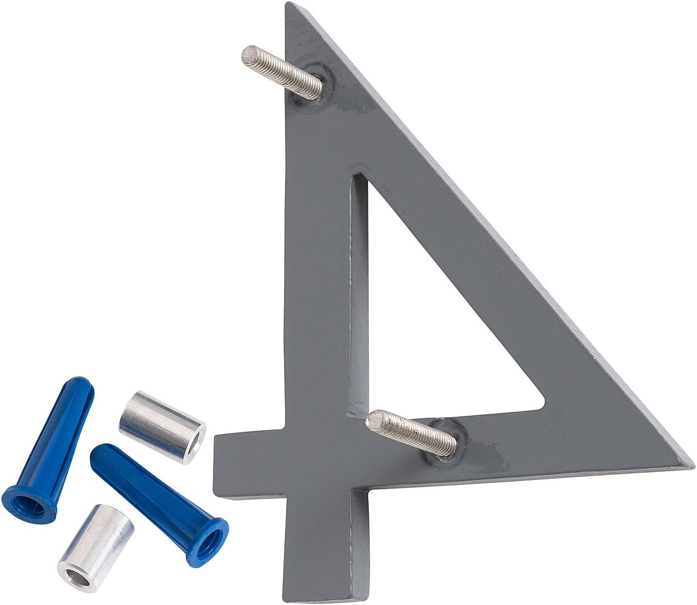 Montague Metal Products MHN-16-F-GY2-4 Números flotantes modernos de aluminio cepillado sólido, 16 pulgadas, níquel satinado con recubrimiento en
