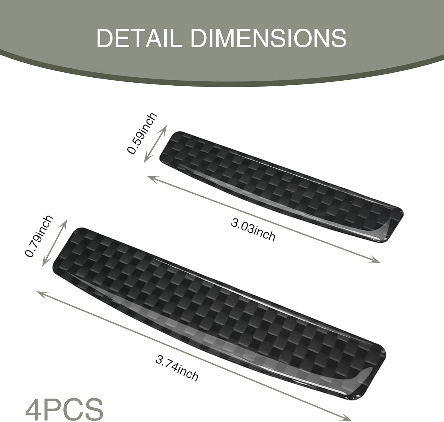 4 tiras anticolisión para puertas de automóvil, protectores de borde de puerta lateral de fibra de carbono, anti-arañazos, absorción de golpes,