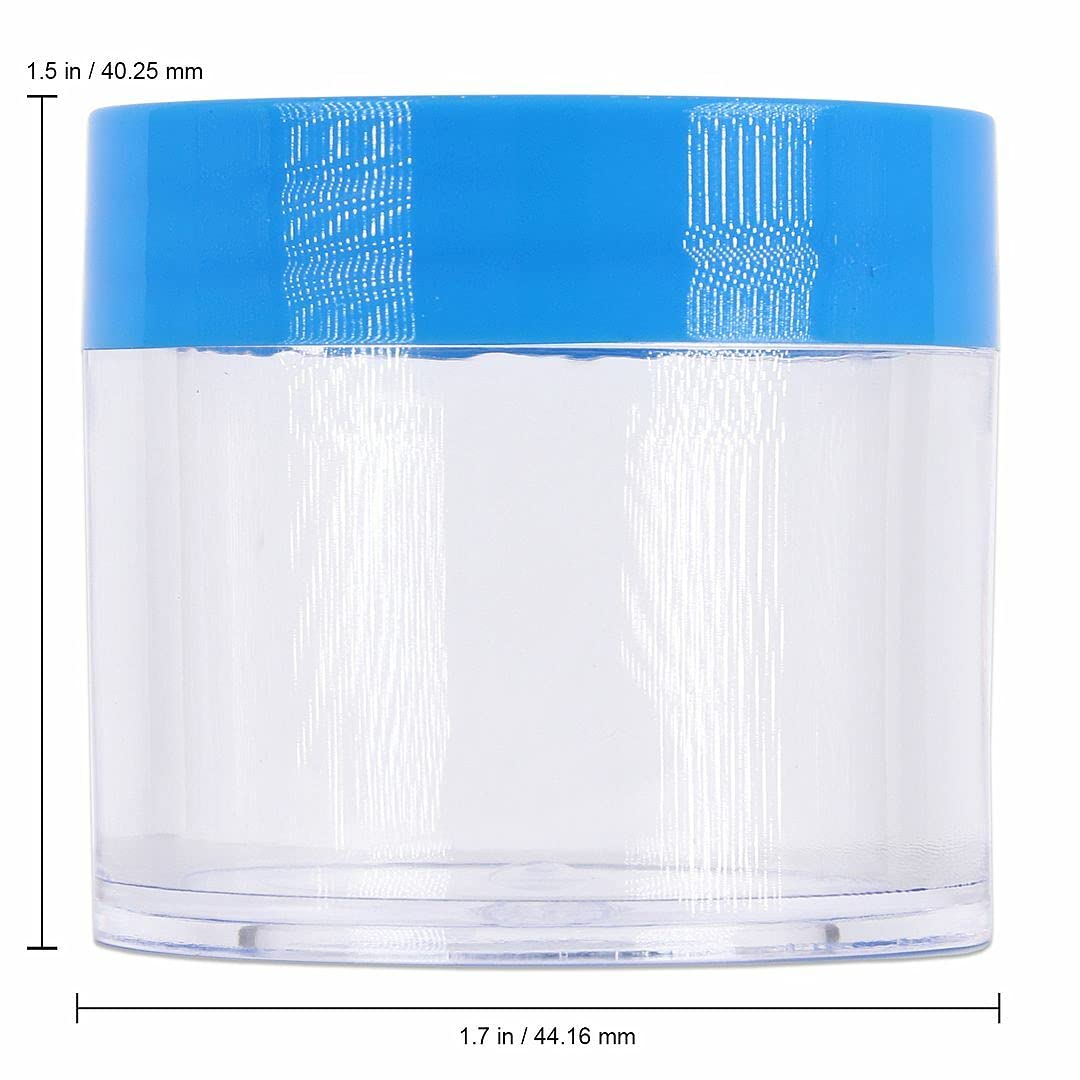Beauticom 1.06 oz1.0 fl oz (1 fl. oz.) Tarros plásticos transparentes de doble pared a prueba de fugas con tapas superiores planas para cremas,