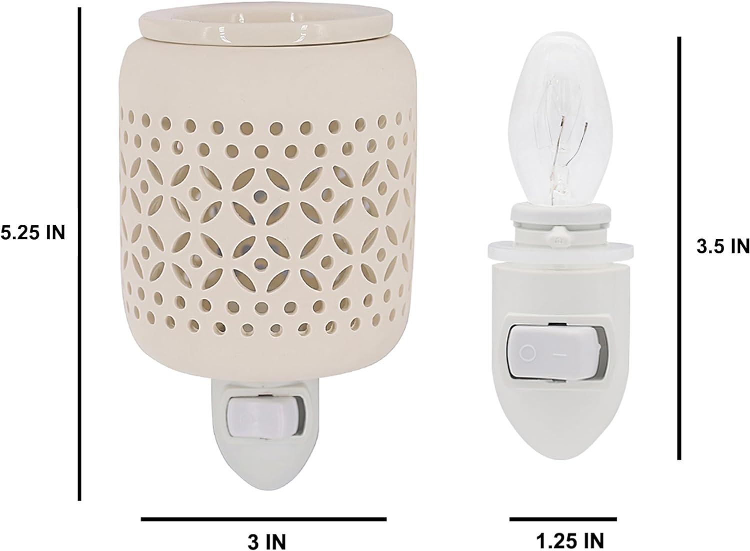 CVHOMEDECO. Calentador eléctrico de cera para pared, calentador de fragancia de cerámica decorativo para velas perfumadas, cera derretida, tartas y