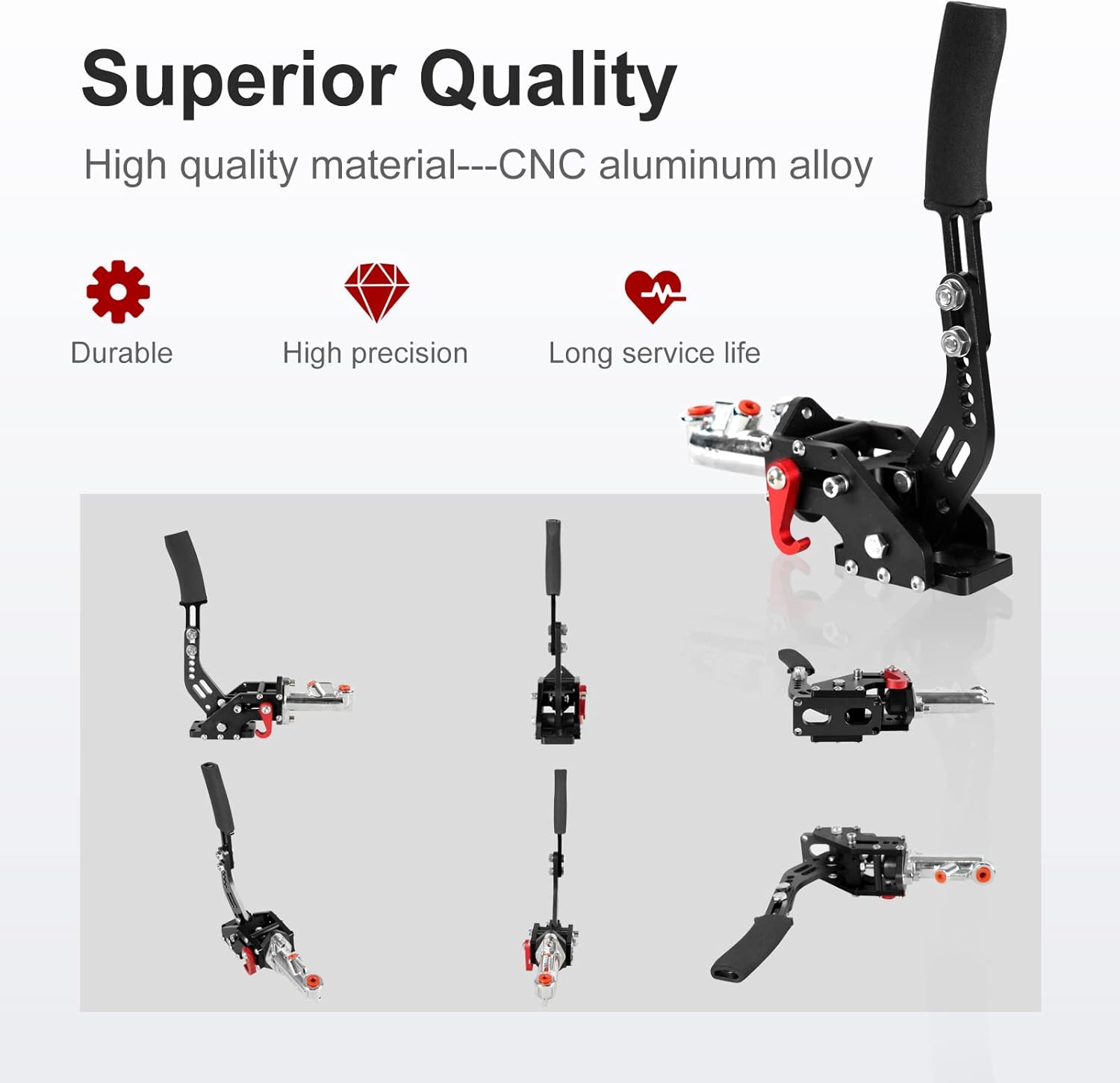 Universal Racing Freno de mano hidráulico Drift E-Brake Manija de estacionamiento Freno de emergencia Palanca de engranajes Negro