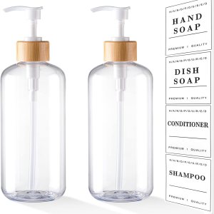 Juego de dispensador de jabón transparente de 16 onzas, dispensador de jabón de plástico para manos y platos, dispensador de jabón para cocina, Juego de dispensador de jabón transparente de 16 onzas, dispensador de jabón de plástico para manos y platos, dispensador de jabón para cocina,