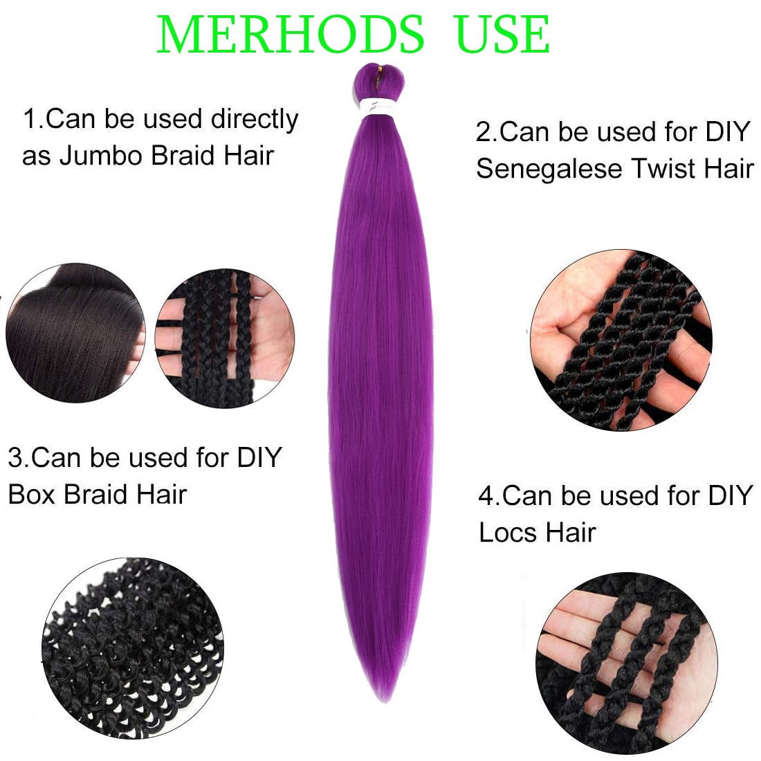 Cabello trenzado preestirado de 30 pulgadas, 3 paquetes de cabello sintético de trenzas de ganchillo, textura Yaki, ajuste de agua caliente,