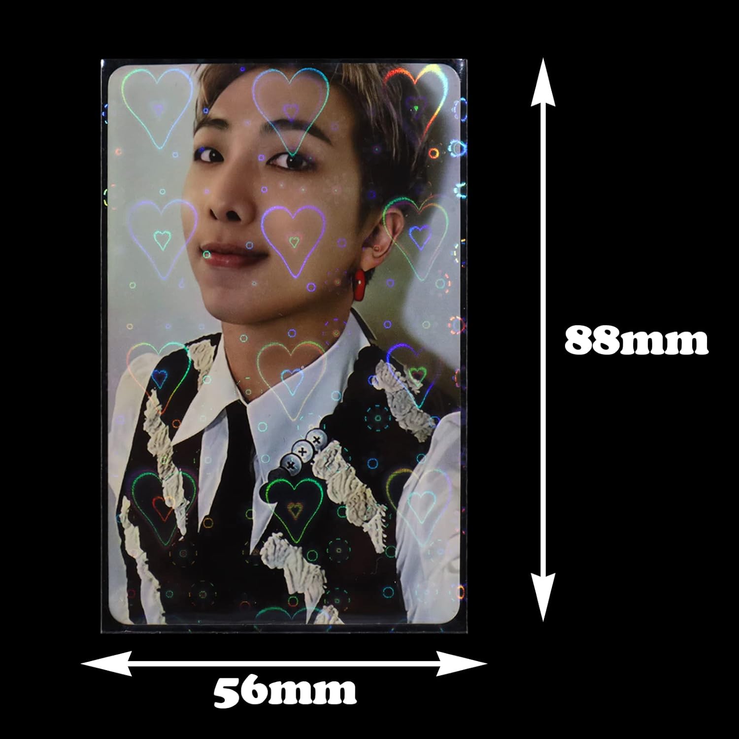 100 fundas holográficas para tarjetas Kpop, fundas para tarjetas fotográficas, mini protectores de fotos para bolsillos de carpeta (2.23 x 3.31