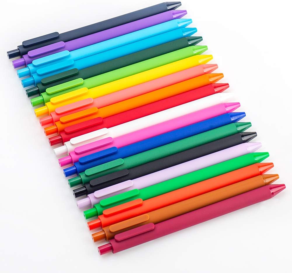 KACO Bolígrafos de tinta de gel retráctil suaves al tacto, 0.5mm, punta fina