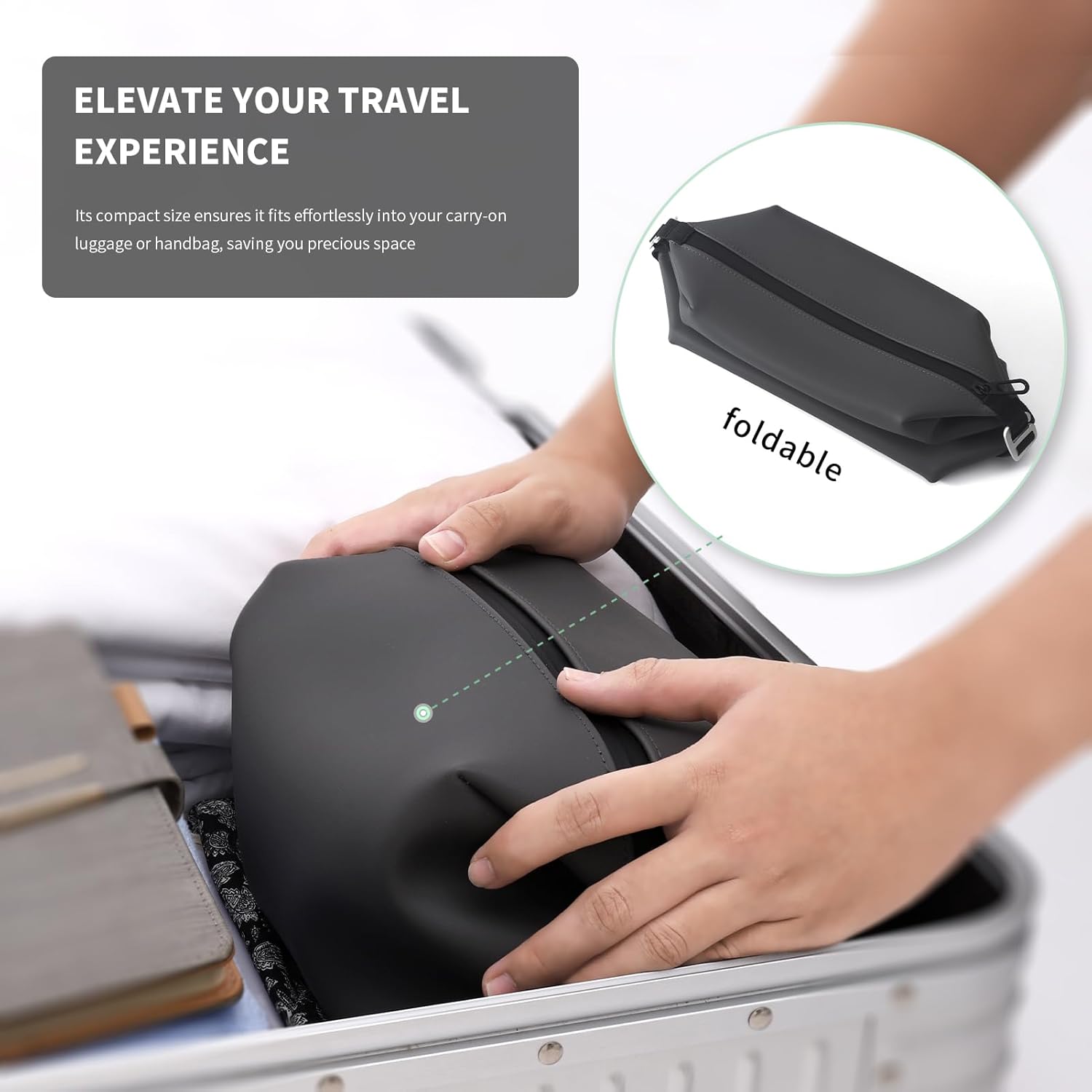 Kit Dopp de silicona grande de 13 pulgadas, bolsa de aseo impermeable a prueba de fugas, estuche de maquillaje de viaje plegable para hombres y