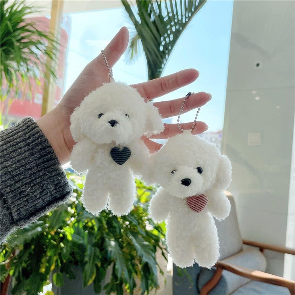 Lindo llavero de osos de peluche, pequeño oso de peluche suave, llavero de animales de peluche esponjosos, regalo para niñas y mujeres (oso marrón)