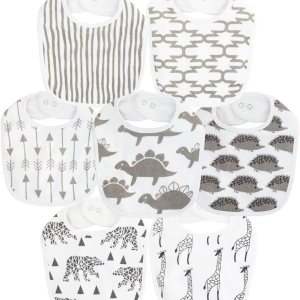 Maiwa Baberos impermeables de tela de rizo para bebé con broches para recién nacido, baba y dentición para bebé Maiwa Baberos impermeables de tela de rizo para bebé con broches para recién nacido, baba y dentición para bebé