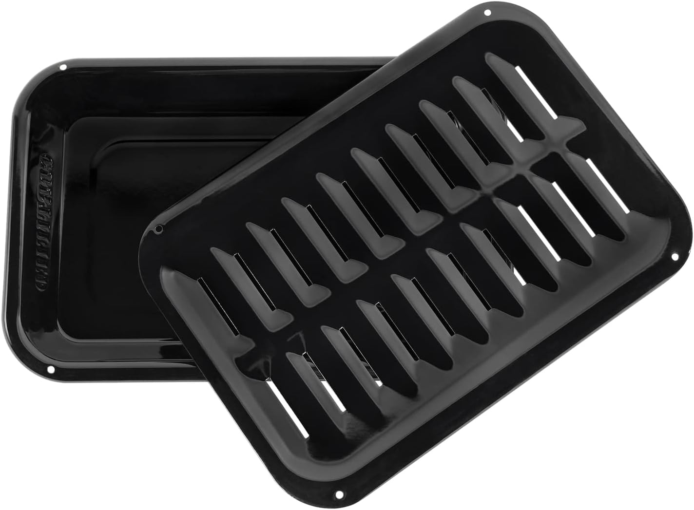 Certified Appliance Accessories SPL50008 – Juego de 2 sartenes y parrilla pequeña de porcelana sobre acero de 13 x 8-34 x 1-38 pulgadas para horno,