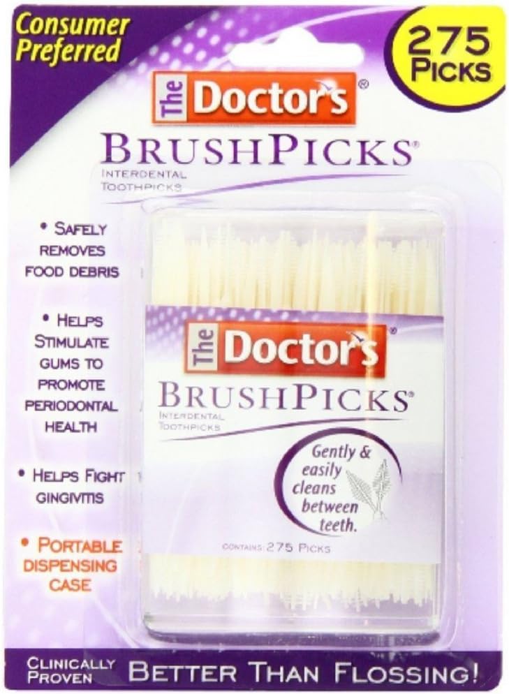 The Doctor’s BrushPicks – Palillos interdentales, 275 púas (paquete de 3)