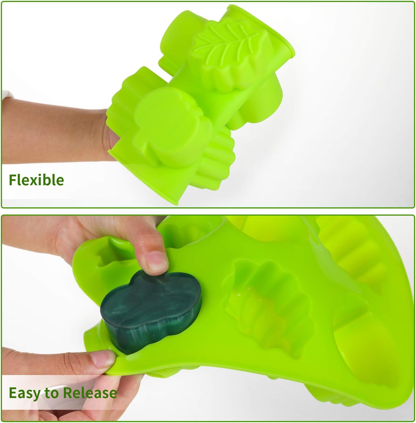 2 moldes de silicona con diseño de hojas de calabaza, 3D, con temática de otoño, para hacer jabón, velas, dulces, magdalenas, chocolates, decoración