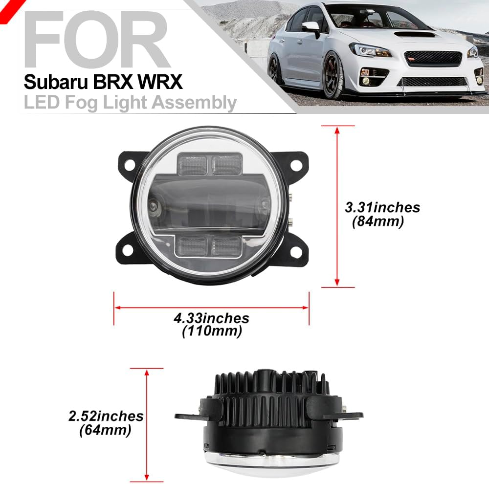 Conjunto de luces LED de conducción antiniebla para Subaru BRZ WRX STI Impreza Legacy Outback Forester Crosstrek Switchback – Kit de lámparas de