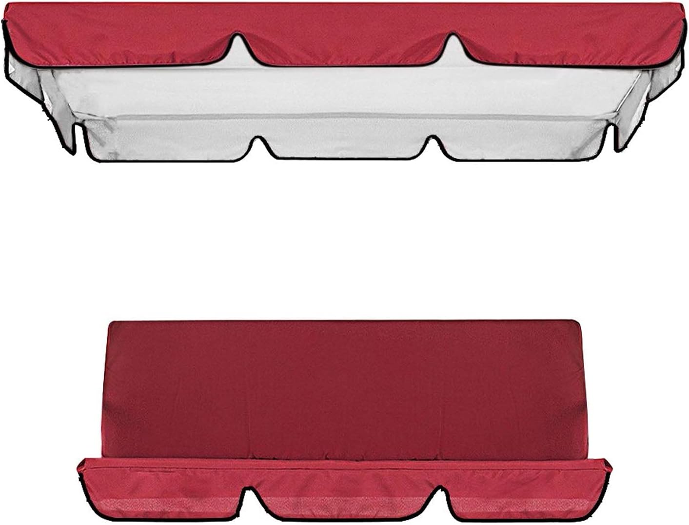 Juego de funda de repuesto para toldo de columpio para patio, cubierta superior de tela Oxford impermeable y cubierta de asiento para patio al aire
