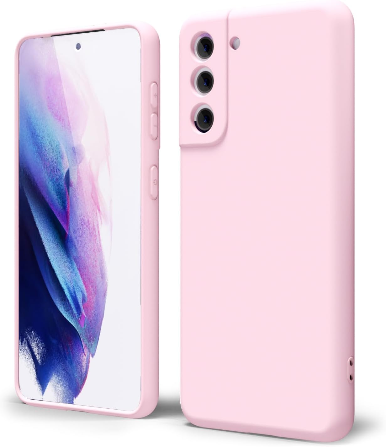 oakxco Funda para teléfono Samsung Galaxy S21 de silicona líquida, bonita funda de gel suave de goma TPU lisa para mujeres y niñas, diseño estético,