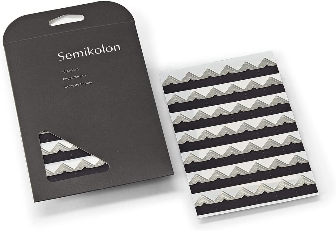 Semikolon – 252 esquinas autoadhesivas sin ácido para álbumes y álbumes de recortes, color plateado