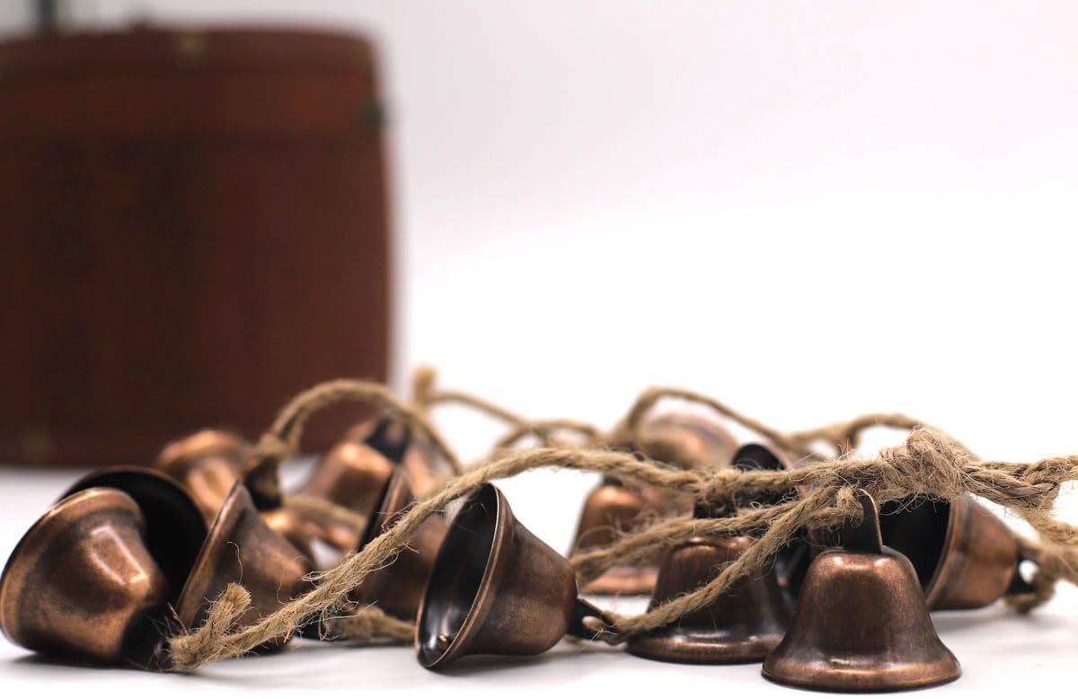 2 campanas de bruja de protección para pomo de puerta, campanas de viento, campanas wiccan con 8 campanas rojas de vitaje, suministros de brujería