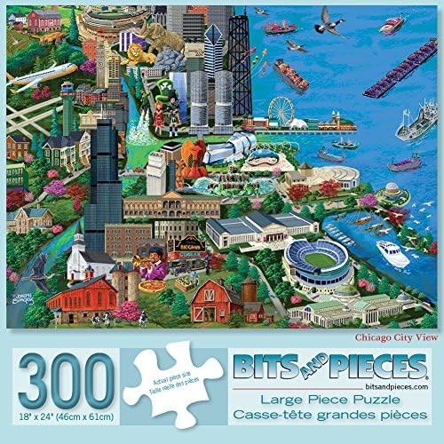 Bits and Pieces – Rompecabezas de 300 piezas para adultos de 18 x 24 pulgadas – ‘Chicago City View’ – Rompecabezas de 300 piezas grandes de parque