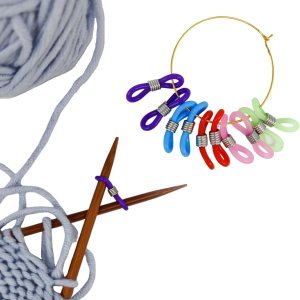 Juego de 10 tapones de aguja de tejer de 5 colores de silicona, para tejer de ganchillo, para tejer, accesorios (2 unidades cada uno) Juego de 10 tapones de aguja de tejer de 5 colores de silicona, para tejer de ganchillo, para tejer, accesorios (2 unidades cada uno)