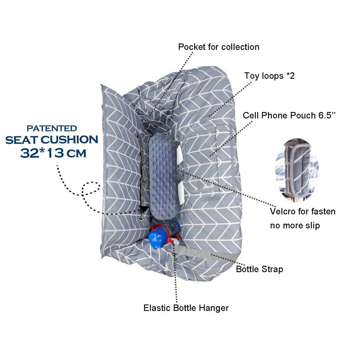 ICOPUCA Funda para carrito de compras para bebé, 2 en 1 funda de carrito para bebés y silla alta, cubierta acolchada para asiento de carrito de