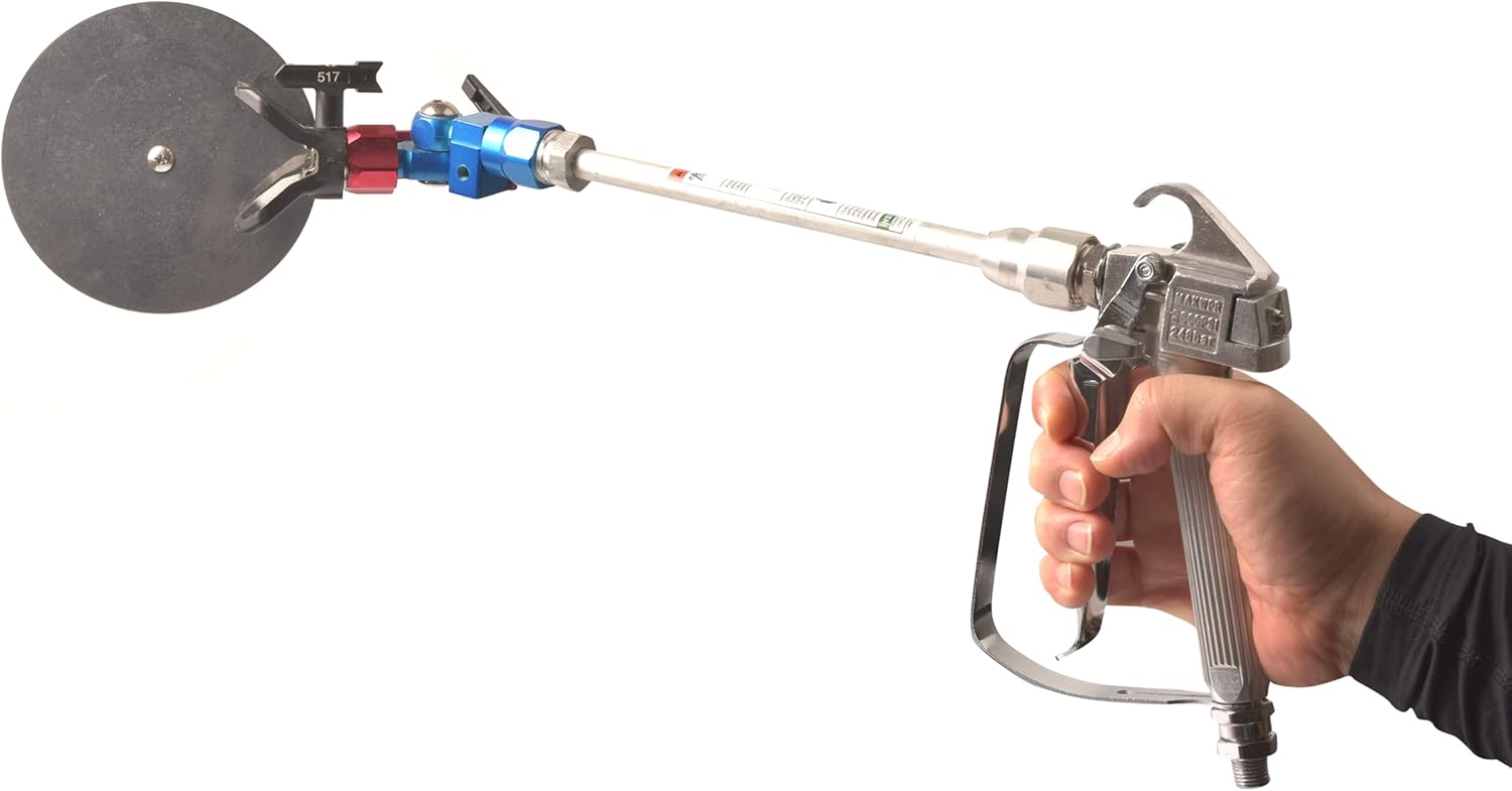 Pistola de pintura sin aire de 3600 PSI 517 punta con herramienta de accesorio de guía de pulverización y poste de extensión de 10 pulgadas, para