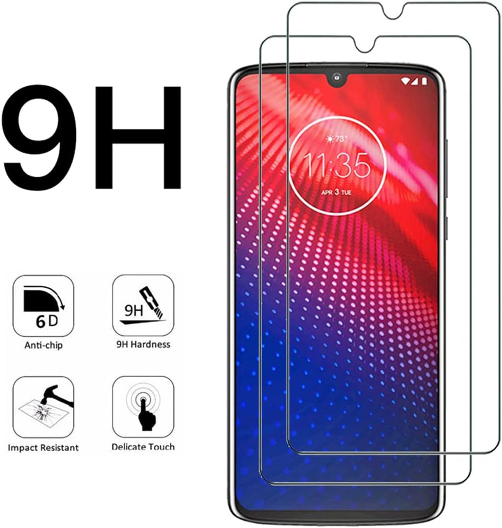 VIESUP Protector de pantalla transparente para Motorola Moto Z4 HD, vidrio templado, 2 unidades, dureza 9H, antiarañazos, protector de pantalla