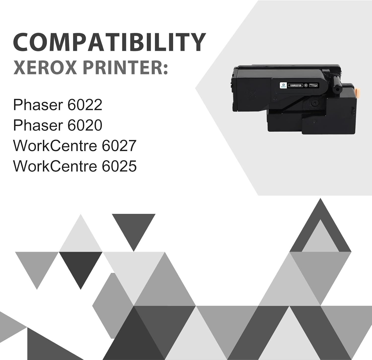 WorkCentre 6027 6022 – Paquete de 4 cartuchos de tóner compatibles para impresora Xerox Phaser 6022 6027 6020 WorkCentre 6027 6025 (1 negro