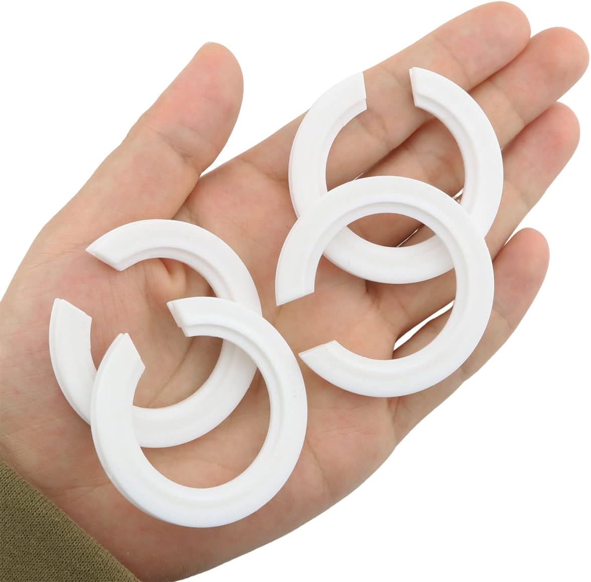 12 unids blanco uno lámpara arpa sillín adaptador convertidor uno lámpara sombra reducción anillos E27 a E14 convertidor zoom out, 1.772 x 1.142 in