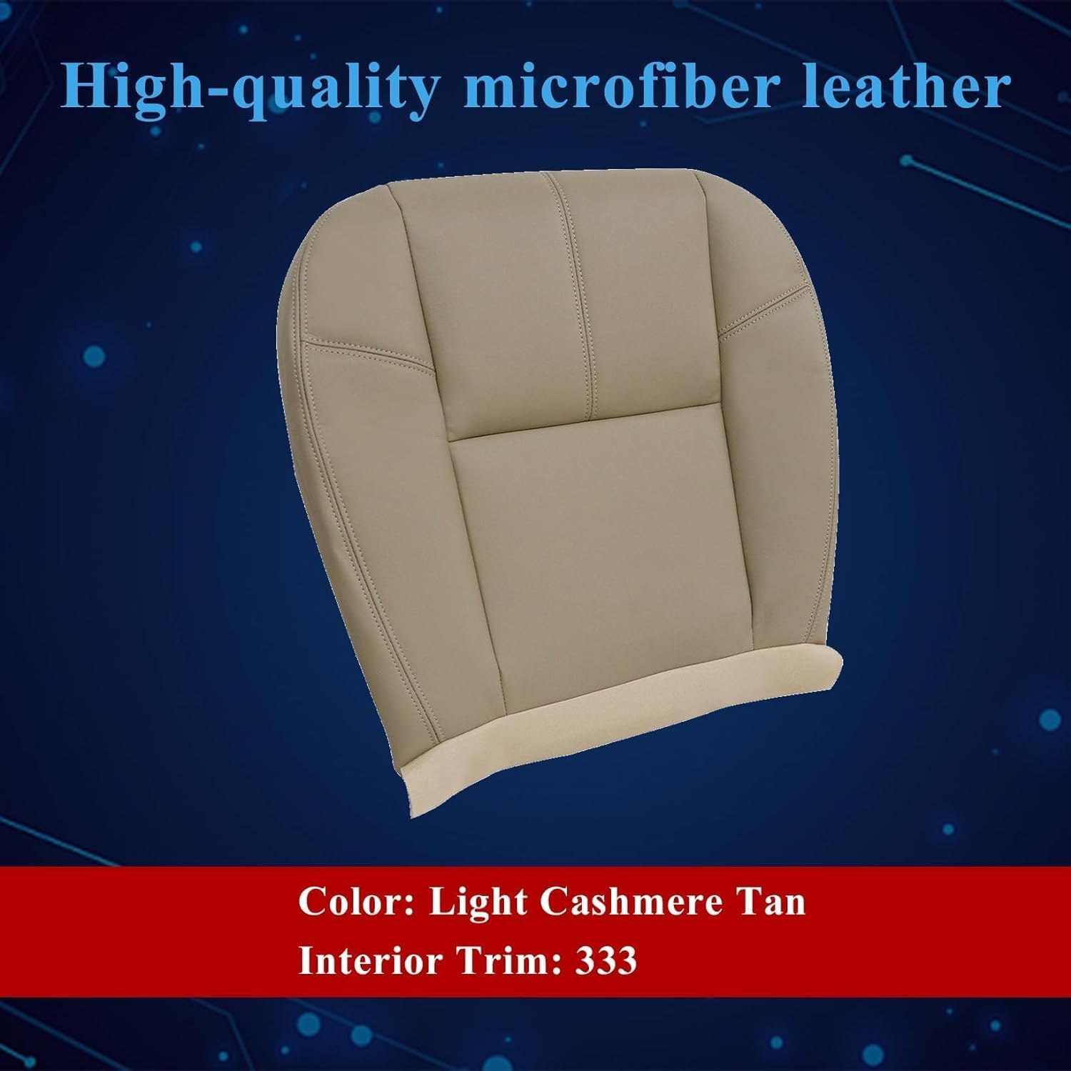 Fundas de asiento de repuesto para parte inferior y trasera de ambos lados, color marrón #333, de piel de microfibra, aptas para Chevy Silverado