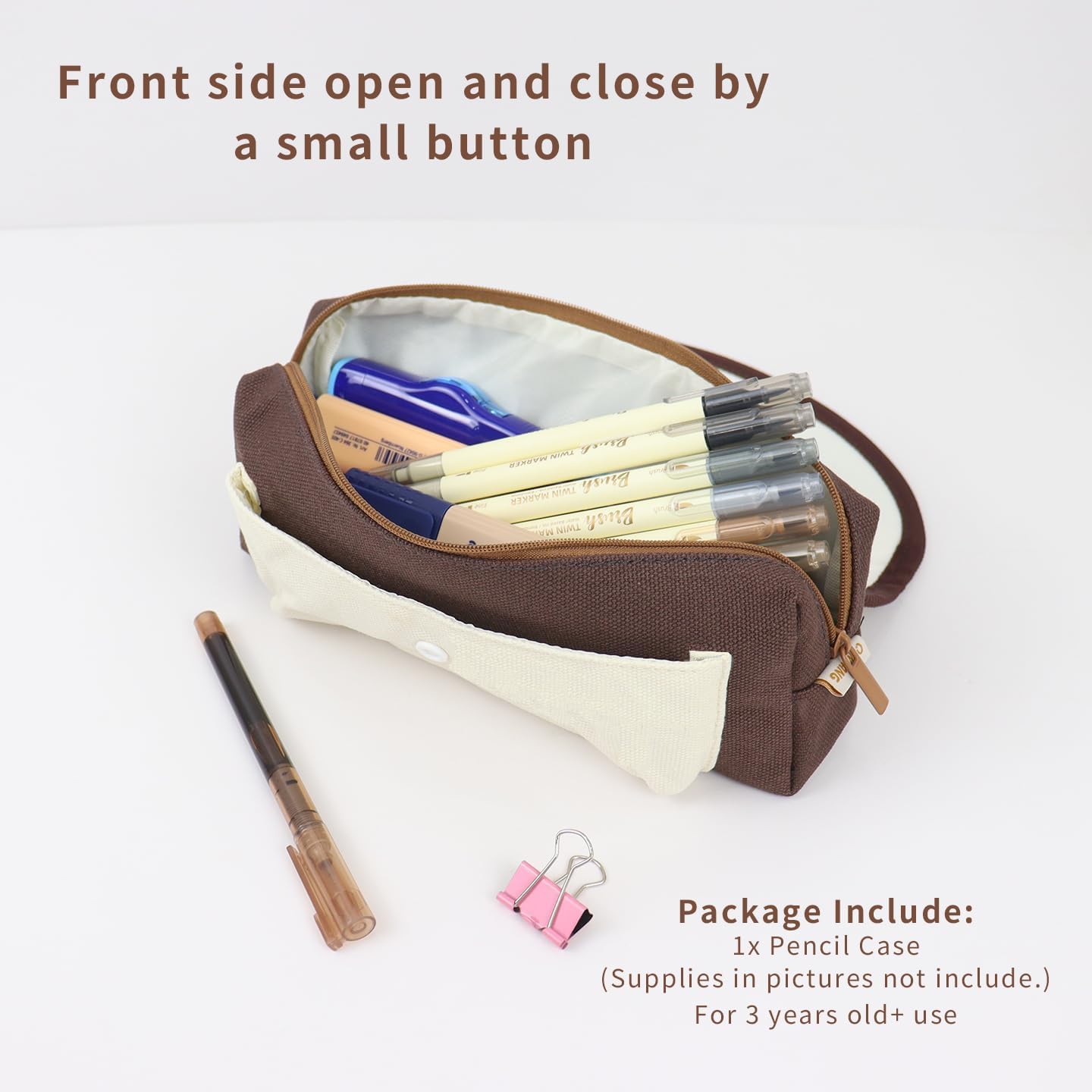 Estuche estético para niñas, lindo estuche pequeño para lápices, para adultos, adolescentes, niños, regreso a la escuela, marcadores para