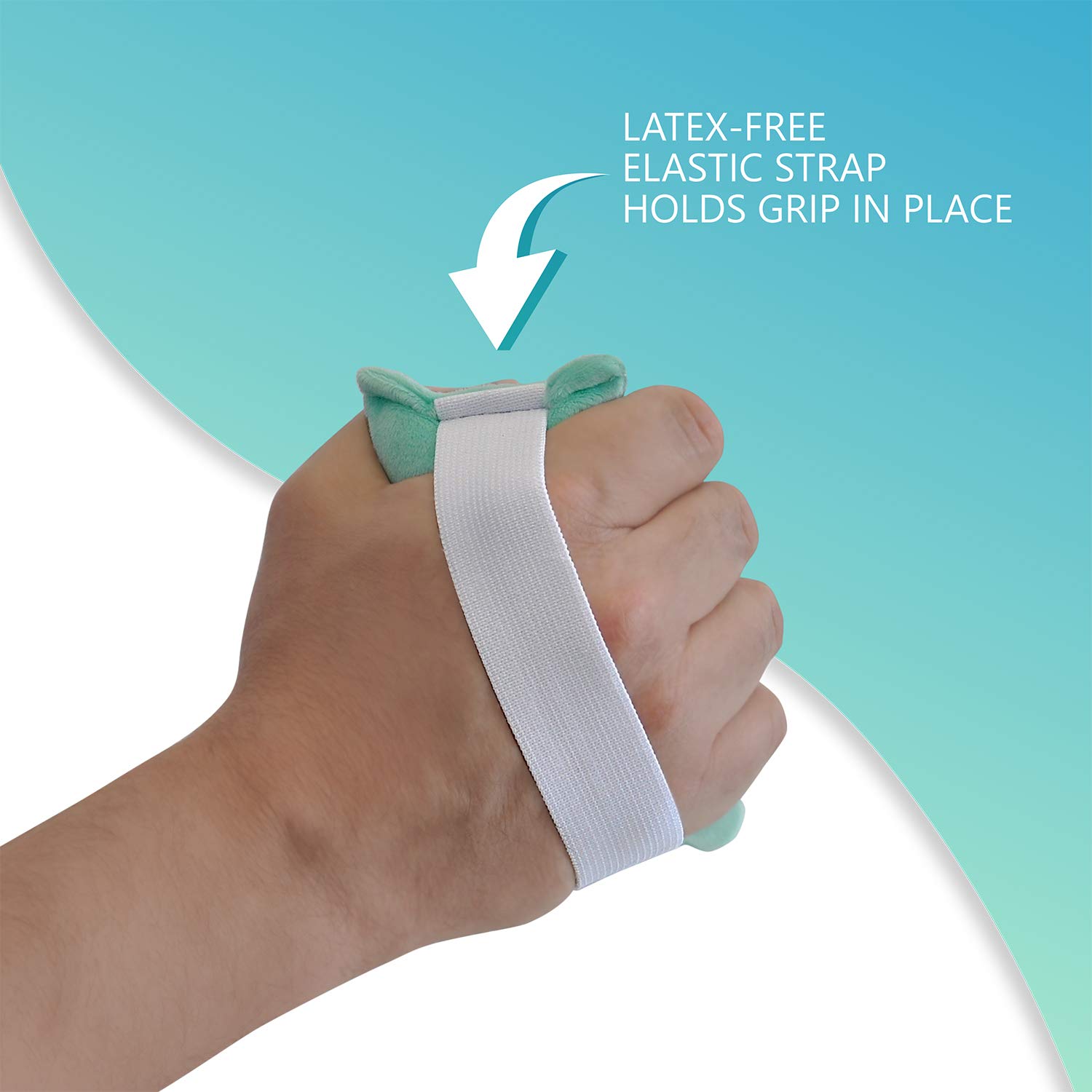NYOrtho Palm Grip – Cojín de mano con banda elástica, resistente al sudor, lavable a máquina, protector de palma