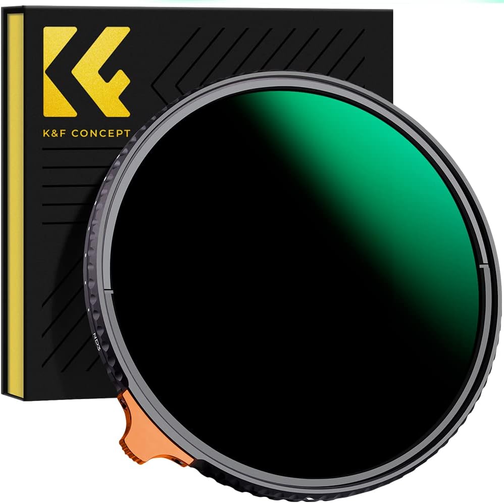 K&F Concept Filtro de lente ND variable de 3.228 in ND3-ND1000 (1.5-10 paradas) Filtro de densidad neutra HD ajustable con 28 recubrimientos