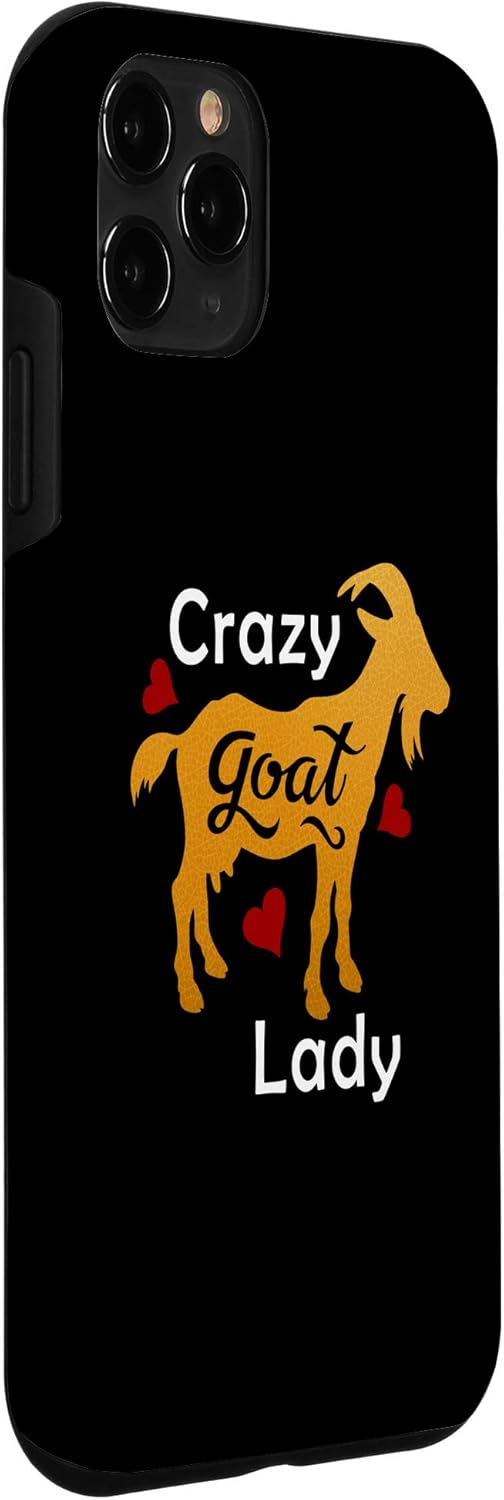 iPhone 11 Pro Crazy Goat Lady Gold Funny Meme Farm Life Goat Lover estuche de regalo