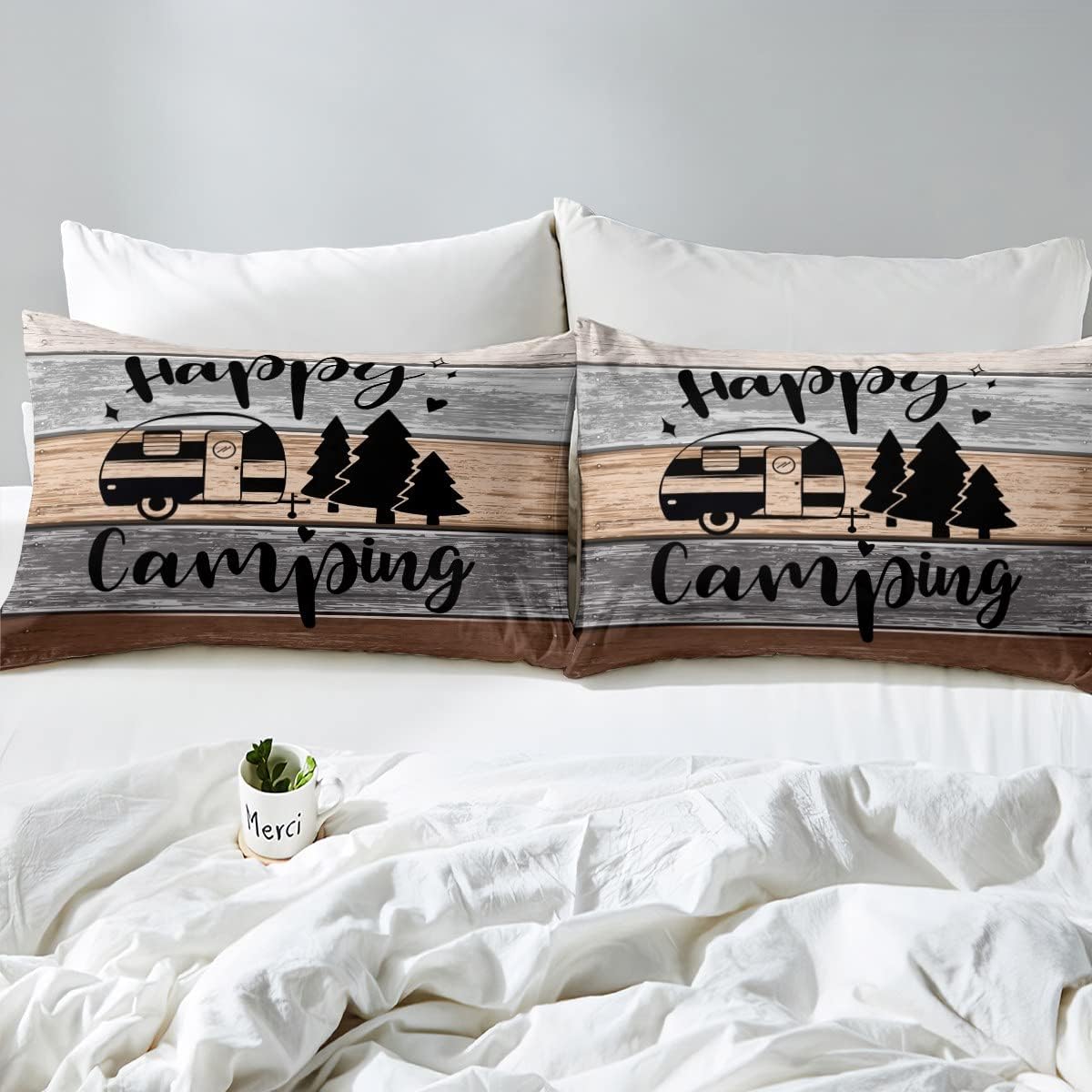 Castle Fairy Sábanas de cama de autocaravana tamaño Queen, accesorios para caravanas para remolques de viaje, juegos de ropa de cama retro para