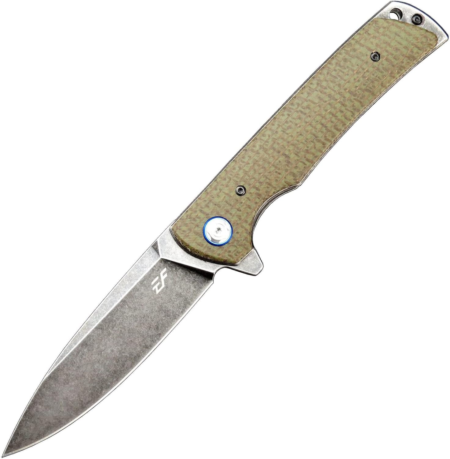 Eafengrow EF973 Cuchillo plegable, hoja de acero D2, mango de micarta, carpeta de bolsillo para trabajo, camping, senderismo, EDC herramienta