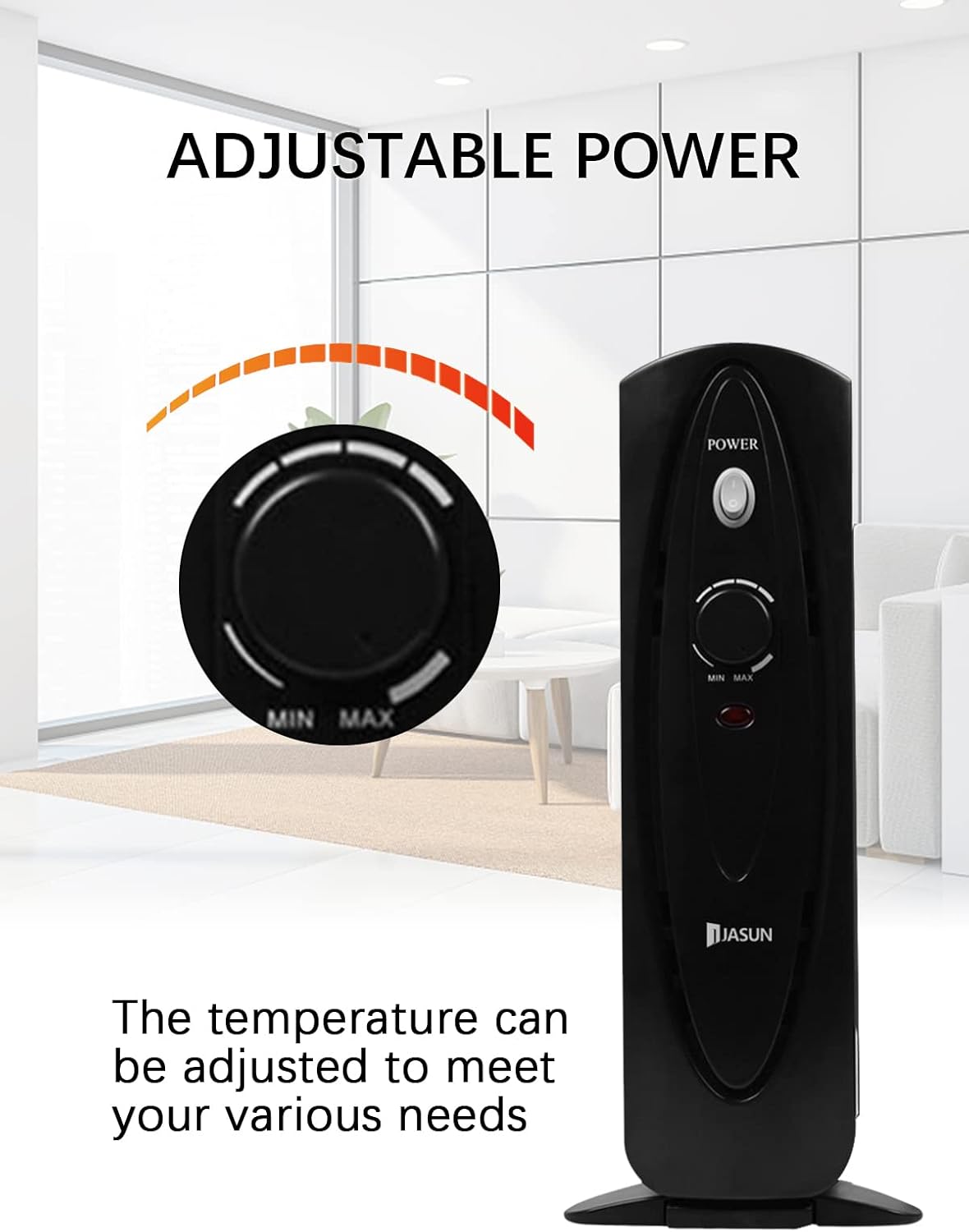 Mini calentador de espacio lleno de aceite, calentador eléctrico con temperatura ajustable, potente calefacción de 700 W para dormitorio, oficina,