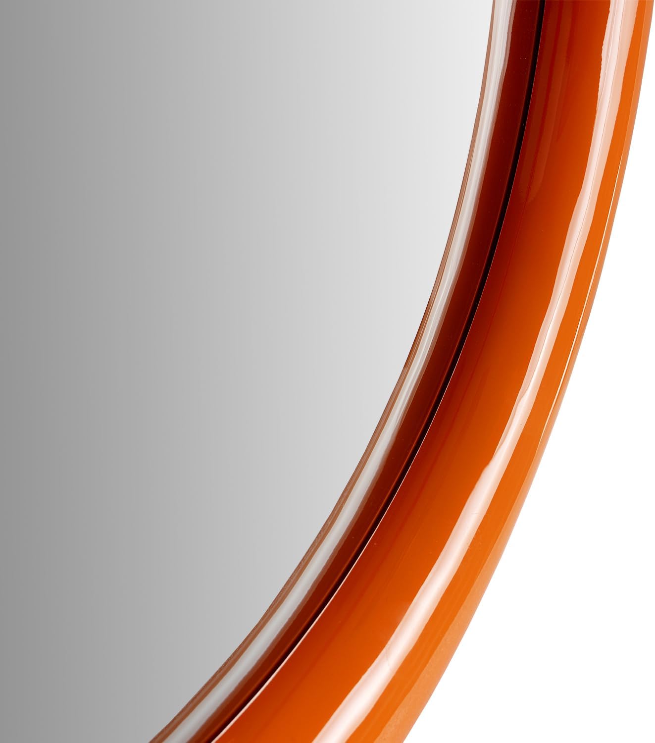H-A Espejo de pared para colgar en la pared con forma de bagel contemporáneo, moderno y futurista, con color caramelo (32 x 23 pulgadas, naranja)