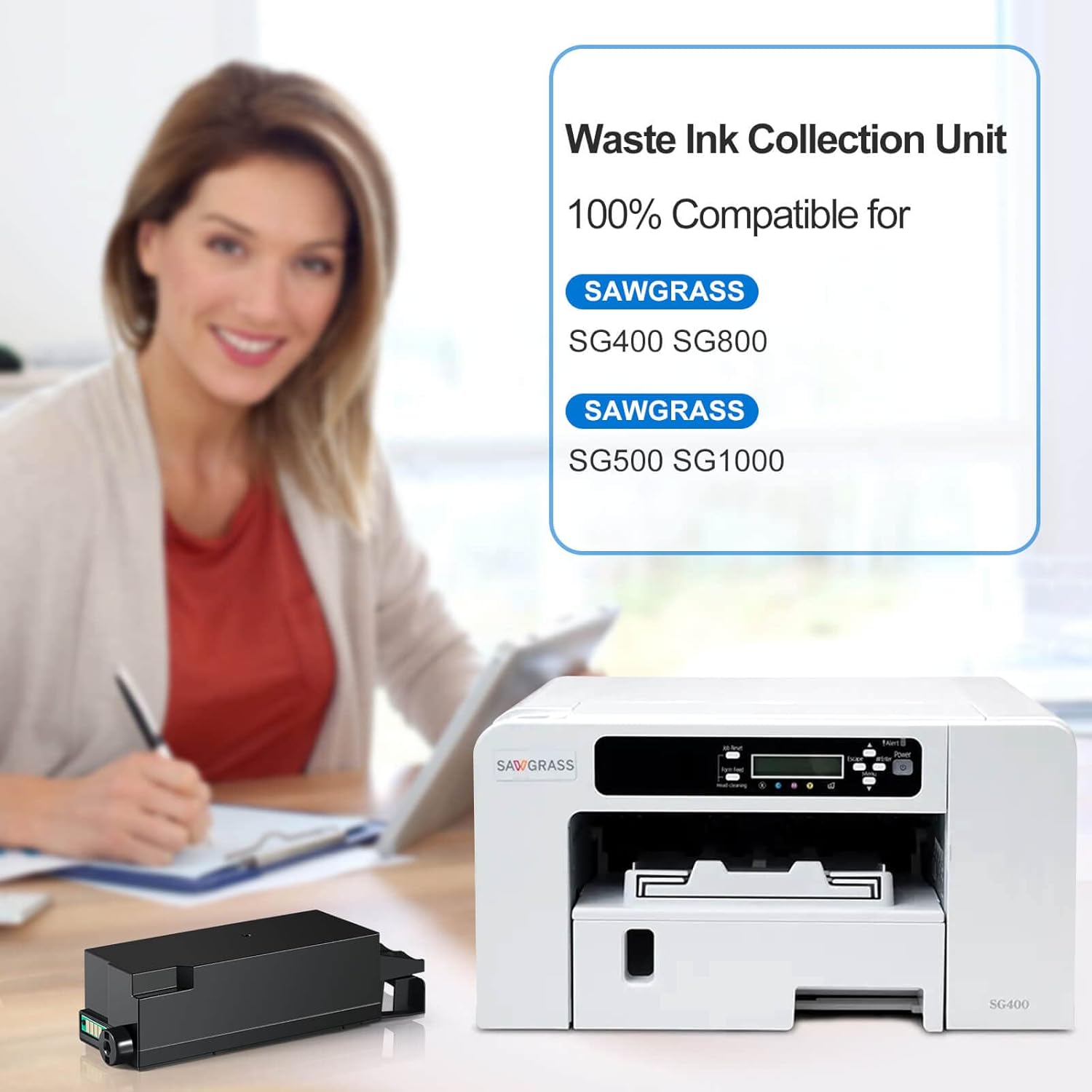 Poschink Waste Ink Collection Unit Tank Replacement for SAWGRASS SG500 SG1000 SG400 SG800 Printers