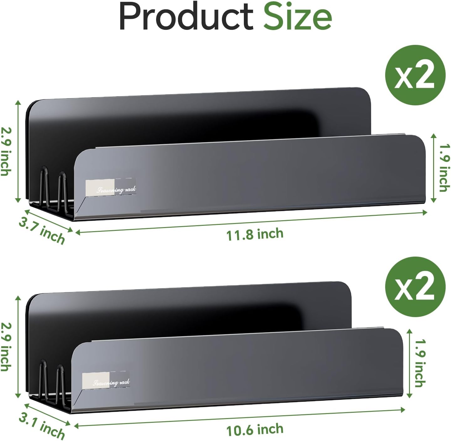 Estante magnético para especias para refrigerador, estante magnético, organizador de especias para refrigerador, paquete de 4 con 16 ganchos,