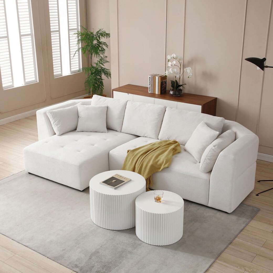 Sofá modular modular en forma de L de 116 pulgadas, sofá seccional de esquina con diván orientado a la izquierda y asiento profundo, sofá cómodo de
