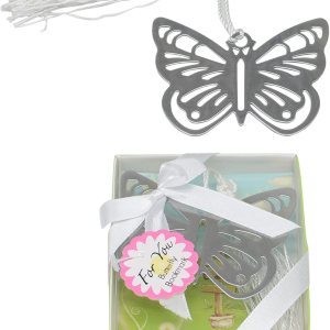 12 marcapáginas de metal de mariposa plateada con caja de regalo, para regalo de devolución de baby shower y regalo de boda (12) 12 marcapáginas de metal de mariposa plateada con caja de regalo, para regalo de devolución de baby shower y regalo de boda (12)