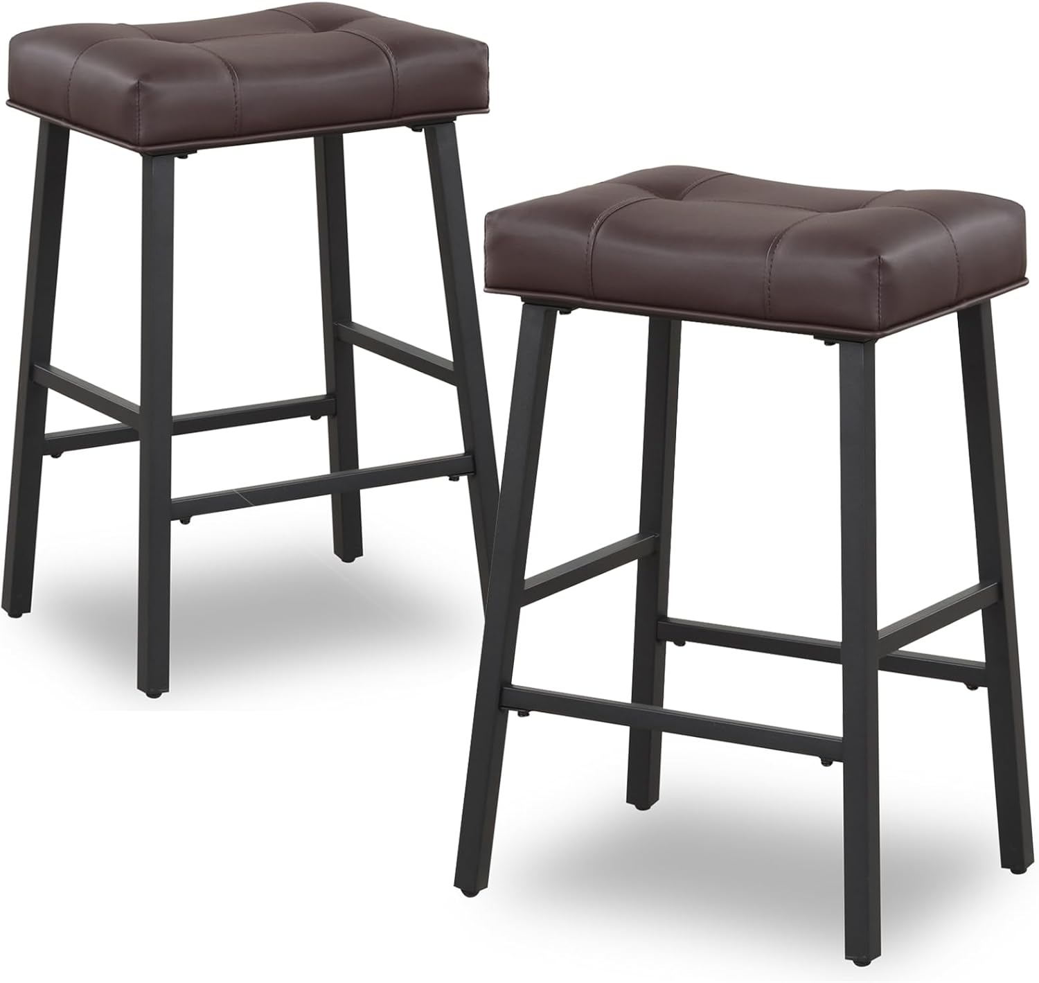 KAIRUITUCH Taburetes de bar de altura de mostrador, taburetes de bar de cocina de 24 pulgadas con respaldo, taburetes acolchados de asiento