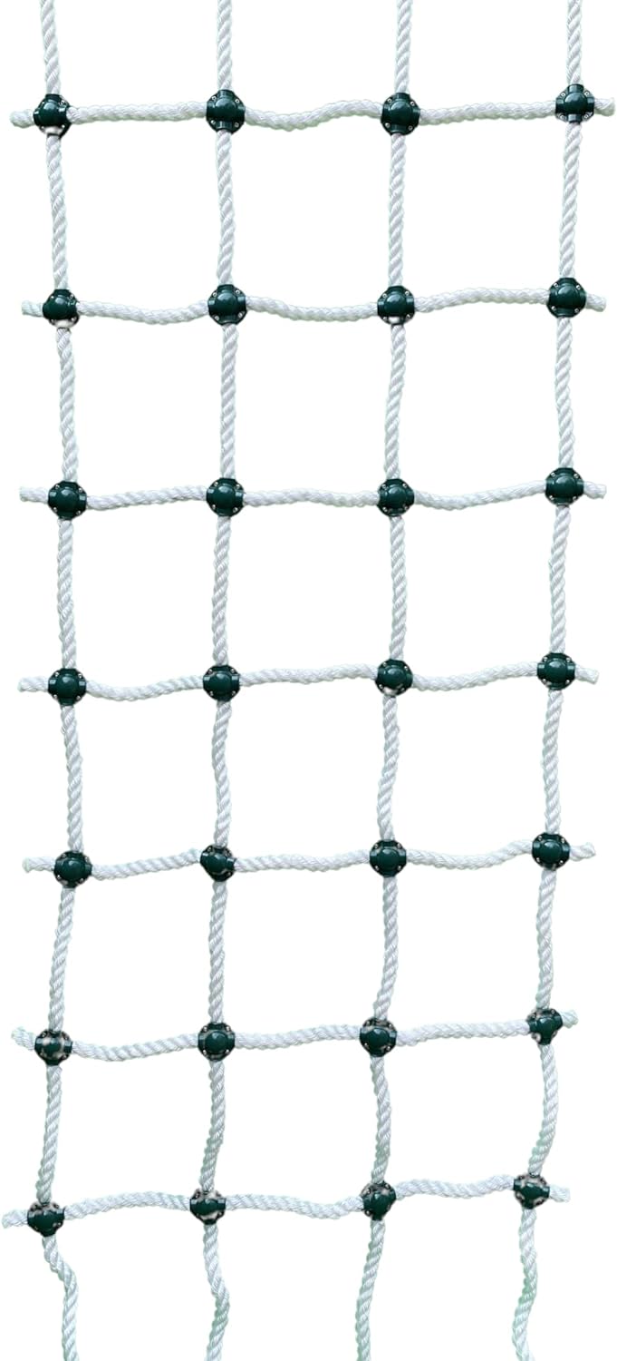 Red de escalada de carga, escalera de cuerda 100% poliéster, 96 pulgadas de largo x 30 pulgadas de ancho + broca e instrucciones (idioma español no