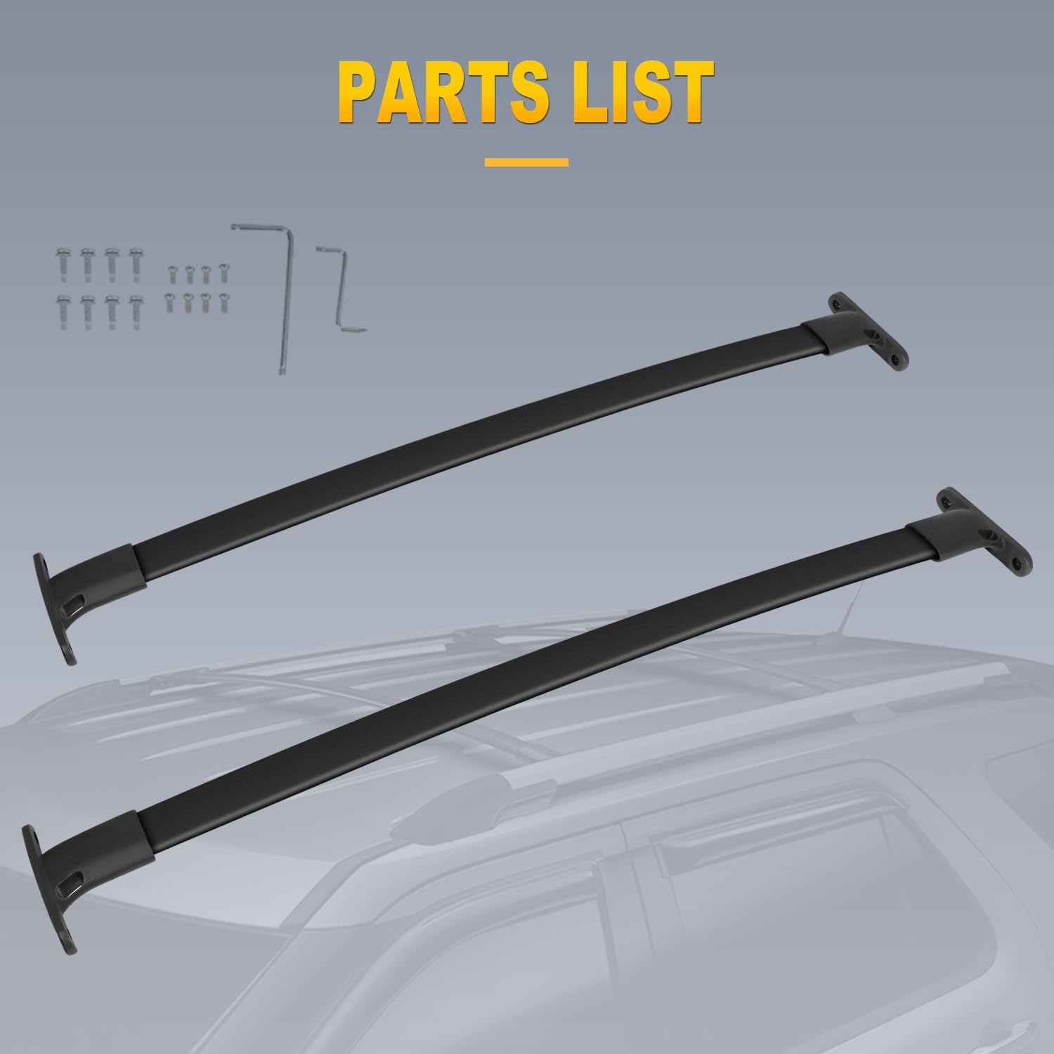 OCPTY Barras transversales para portaequipajes para Ford Explorer 2016, 2017, 2018, 2019, para bolsa de carga, equipaje, kayak, canoa, bicicleta,