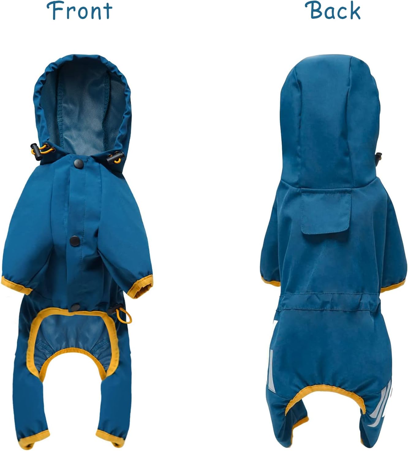 Impermeable impermeable para cachorros con capucha para cachorros pequeños y medianos, chaqueta impermeable para perro con correa reflectante y