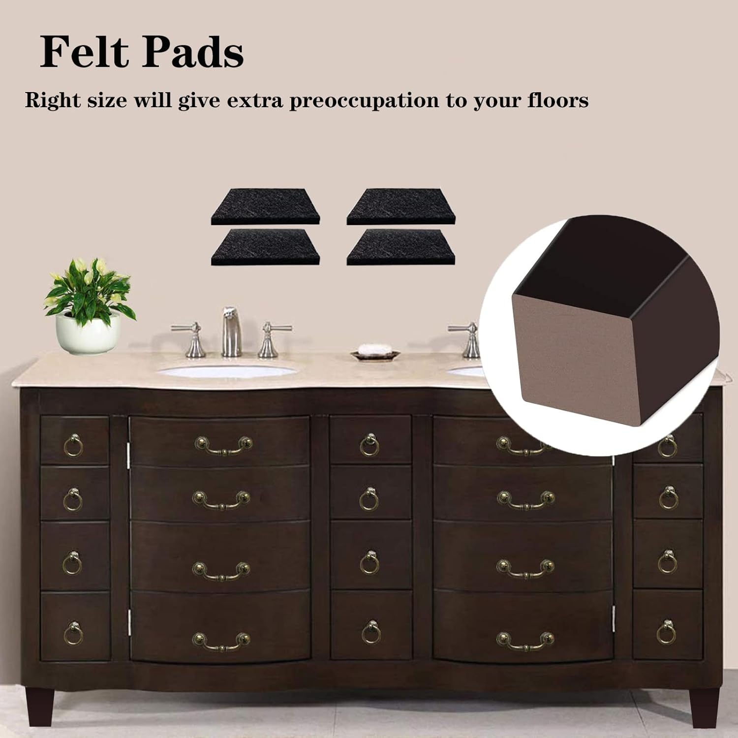 Txcucc Patas de sofá cuadradas para cama, patas de repuesto de madera de 4 pulgadas para muebles, juego de 4, marrón oscuro